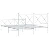 vidaXL Bedframe met hoofd- en voeteneinde metaal wit 160x200 cm