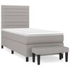 vidaXL Boxspring met matras stof lichtgrijs 100x200 cm