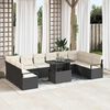 vidaXL Tuin Sofa Set met kussen 11 pcs Zwart en cr&egrave;me poly rattan