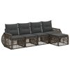 vidaXL Tuinbankenset 5 st Grijs en Donkergrijs poly rattan