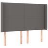 vidaXL Hoofdbord met randen 147x16x118/128 cm kunstleer grijs