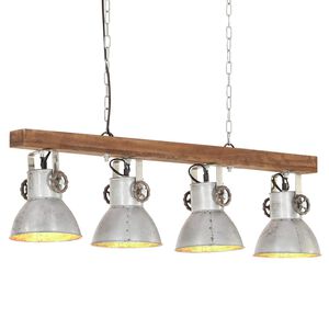 vidaXL Plafondlamp industrieel E27 mangohout zilverkleurig