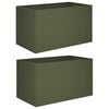 vidaXL Plantenbak 2 st Olijfgroen 80 x 50 x 50 cm Koudgewalst staal