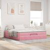 vidaXL Ottoman bed met matras 160x200cm fluweel roze
