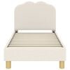 vidaXL Peuterbedframe met hoofdbord Crème 70 x 140 cm Schapenstof