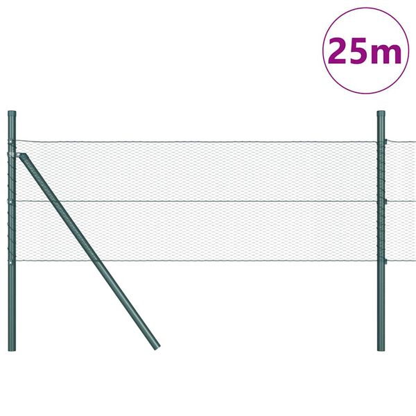 vidaXL Afrasteringspaal Groen 25 x 0,5 m (13 mm gaas) Staal