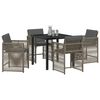 vidaXL Tuin Eetset 5 pcs Grijs poly rattan