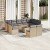 vidaXL 12-delige Loungeset met kussens poly rattan beige