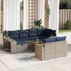 vidaXL 11-delige Loungeset met kussens poly rattan grijs