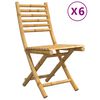 vidaXL Opklapbare stoelen, 6 stuks, 43x54x88 cm, bamboe