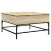 vidaXL Salontafel 80x80x45 cm bewerkt hout en metaal sonoma eikenkleur