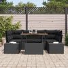 vidaXL Tuin Sofa Set met opslag 7 pcs Zwart Poly riet
