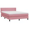 vidaXL Boxspring met matras fluweel roze 140x210 cm