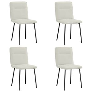 vidaXL Eetkamerstoelen 4 st fluweel cr&egrave;mekleurig