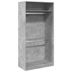 vidaXL Kledingkast 100x50x200 cm bewerkt hout betongrijs