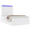 vidaXL Opbergbed met LED met matras Puur Wit 120 x 200 cm Nep Leer