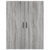 vidaXL Hoge kast 69,5x34x180 cm bewerkt hout grijs sonoma eikenkleurig