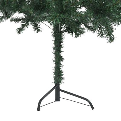 vidaXL Kunstkerstboom met verlichting hoek 180 cm PVC groen