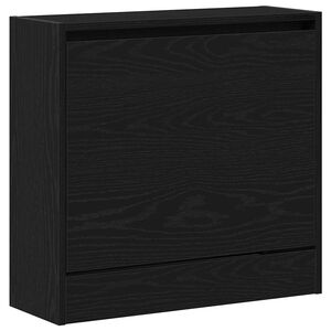 vidaXL Schoenenkast 60 x 21 x 57 cm Bewerkt hout Zwart Eiken