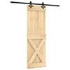 vidaXL Schuifdeur 70 x 210 cm Massief Grenenhout (Niet-Behandeld)