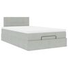 vidaXL Ottoman bed met matras en LED's 120x200 cm fluweel lichtgrijs