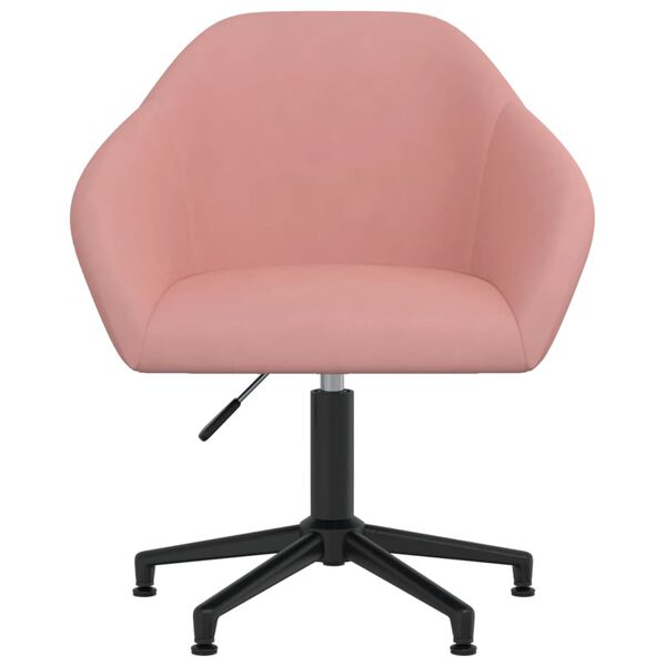 vidaXL Eetkamerstoelen draaibaar 6 st fluweel roze