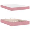 vidaXL Bedframe met matras met matras 2 pcs Roze Fluweel