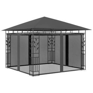 vidaXL Prieel met klamboe 180 g/m&sup2; 3x3x2,73 m antraciet