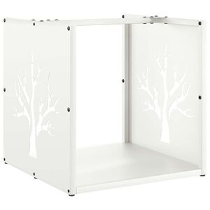 vidaXL Brandhoutrek 40x40x40 cm koudgewalst staal wit
