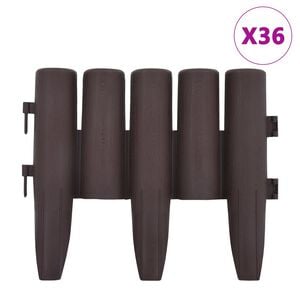 vidaXL Gazonranden 36 st 10 m PP bruin