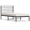 vidaXL Bedframe met hoofdbord metaal zwart 75x190 cm