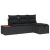 vidaXL Tuin Sofa Set met kussen met opslag 4 pcs Zwart poly rattan
