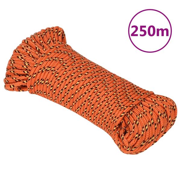 vidaXL Boottouw 5 mm 250 m polypropyleen oranje