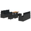 vidaXL Tuinbankenset 9 st Zwart poly rattan