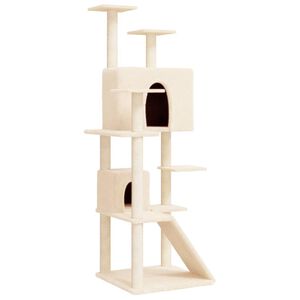 vidaXL Kattenmeubel met sisal krabpalen 153 cm cr&egrave;mekleurig