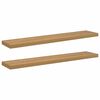 vidaXL Wandplank 2 st Bruin 120 x 23,5 x 3,8 cm Bewerkt hout