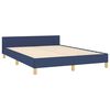 vidaXL Bedframe met hoofdeinde zonder matras 140x200 cm stof blauw