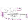 vidaXL Bedframe met hoofdbord metaal zwart 160x200 cm
