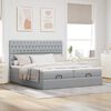 vidaXL Ottoman bed met matrassen en LED's 180x200cm stof lichtgrijs
