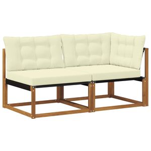 vidaXL Midden en Hoek Sofa 2 Stuk Naturel Massief Acaciahout