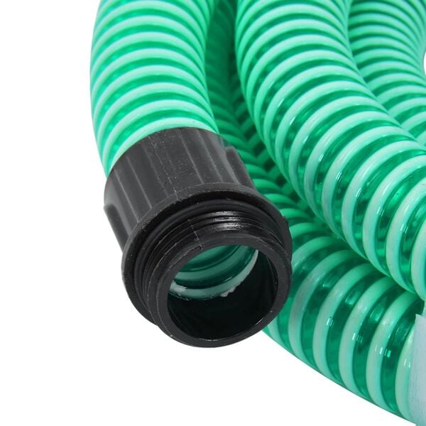 vidaXL Zuigslang met messing koppelingen 1,1'' 15 m PVC groen