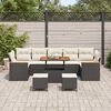 vidaXL Tuin Sofa Set met kussen met opslag 10 pcs Zwart Poly riet