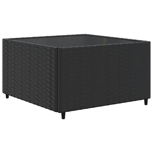 vidaXL 5-delige Loungeset met kussens poly rattan zwart