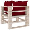 vidaXL 5-delige Loungeset met kussens pallet grenenhout