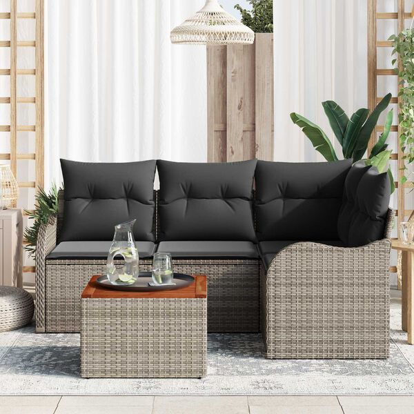 vidaXL Tuin Sofa Set 5 pcs Grijs
