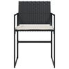 vidaXL Tuinstoelen 4 st met kussens poly rattan zwart