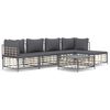 vidaXL 6-delige Loungeset met kussens poly rattan antracietkleurig