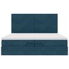 vidaXL Bed poef met matrassen en leds 200x200 cm fluweel donkerblauw