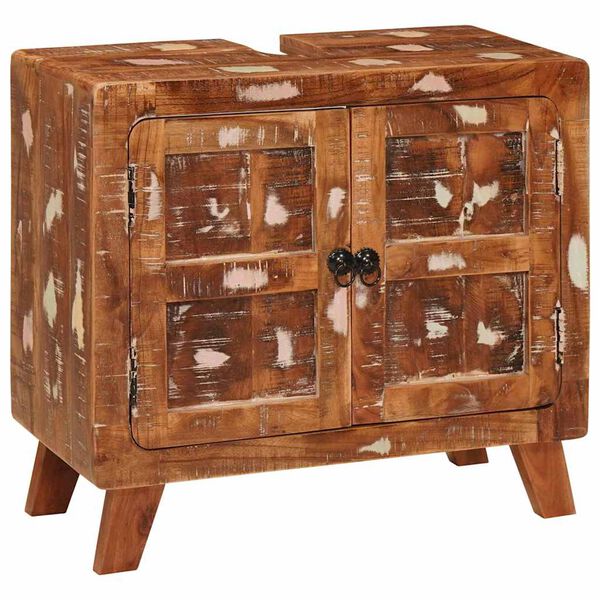 vidaXL Badkamerkast Massief gerecycled hout en engineered hout