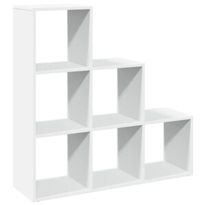 vidaXL Kamerverdeler Boekenkast 3-laags Wit 99x29x99 cm Bewerkt Hout